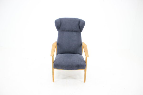 Czechoslovakian Oak Reclining Wing Chair, 1960s-TZ-1314153