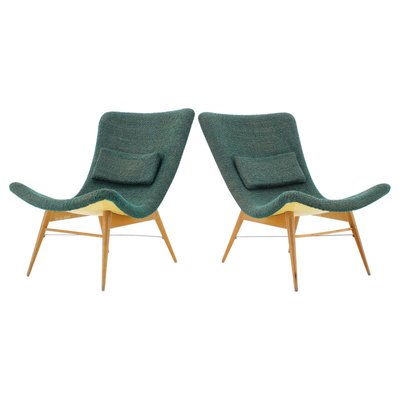 Czechoslovakian Shell Lounge Chairs by Miroslav Navratil, 1960s, Set of 2-TZ-792204