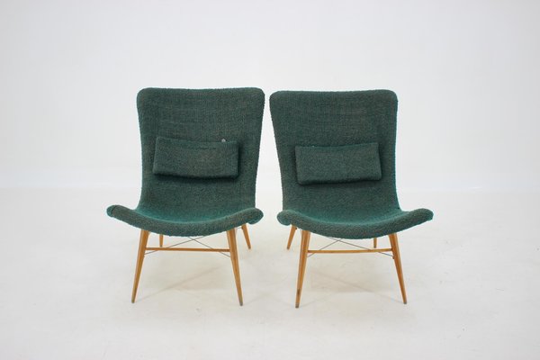 Czechoslovakian Shell Lounge Chairs by Miroslav Navratil, 1960s, Set of 2-TZ-792204