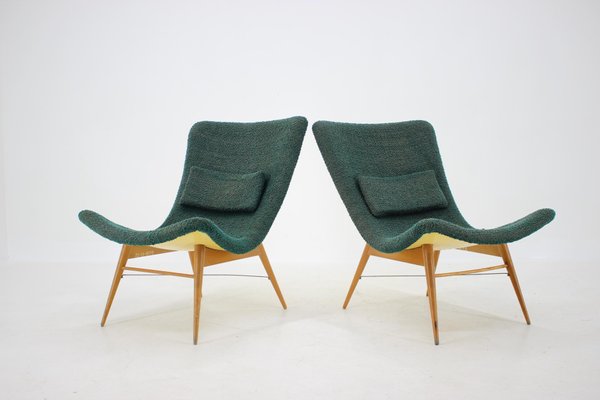 Czechoslovakian Shell Lounge Chairs by Miroslav Navratil, 1960s, Set of 2-TZ-792204