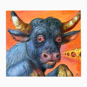 Dagnia Cherevichnika, Portrait of a Bull, 2024, Oil on Canvas-FNC-2033638