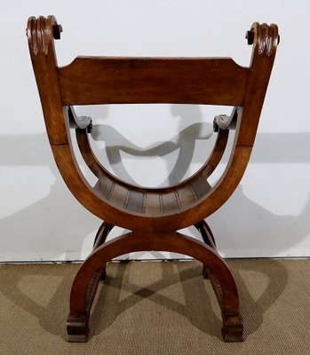 Dagobert Curule Armchair in Solid Walnut, 1900-RVK-1154705