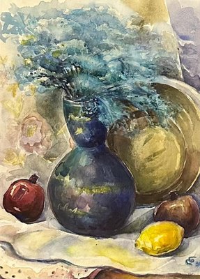 Dali Nazarishvili, Still Life with Lemon, 2014, Watercolor on Paper-CHG-2036991