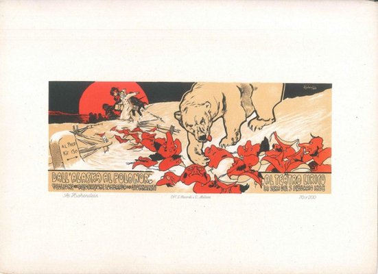 Dall'Alaska al Polo Nord- Original Lithograph by A. Hohenstein - Early 1898 1898-ZCI-759751