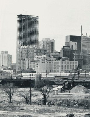 Dallas Skyline, USA, 1960s, Black & White Photograph-DYV-1245441