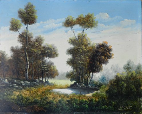 Daniel Pastor, Lake Landscape, 1930s, Oil-ARU-1269876