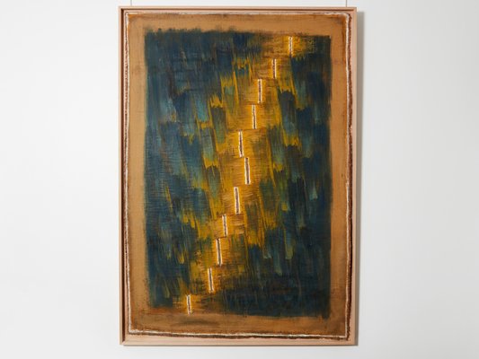 Danil Panagopoulos, Composition, 1989, Large Oil on Jute, Framed-YJA-1757230