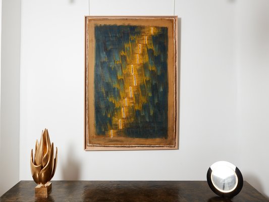 Danil Panagopoulos, Composition, 1989, Large Oil on Jute, Framed-YJA-1757230