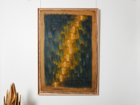 Danil Panagopoulos, Composition, 1989, Large Oil on Jute, Framed-YJA-1757230