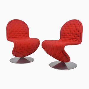 Danish 1-2-3 System Chairs by Verner Panton for Fritz Hansen, 1970s, Set of 2-VCR-1788290