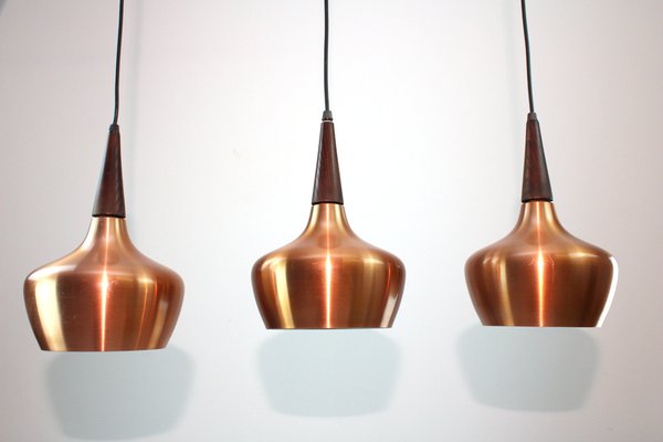 Danish 3-Light Lamp in Metal and Teak, 1960s-ZWH-1444751