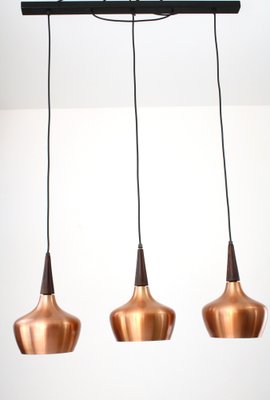 Danish 3-Light Lamp in Metal and Teak, 1960s-ZWH-1444751