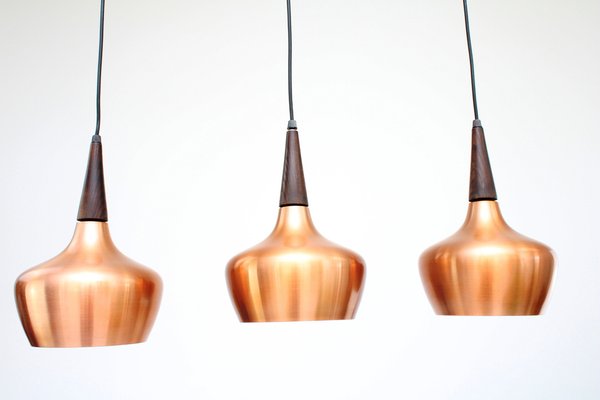 Danish 3-Light Lamp in Metal and Teak, 1960s-ZWH-1444751