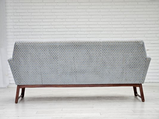 Danish 3-Seater Sofa in Velour & Oak, 1970s-TMW-1796071