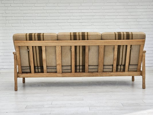 Danish 3-Seater Sofa in Wool & Oak, 1970s-TMW-1749661