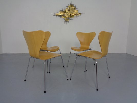 Danish 3107 Butterfly Chairs by Arne Jacobsen for Fritz Hansen, 1995, Set of 4-RDW-1056250