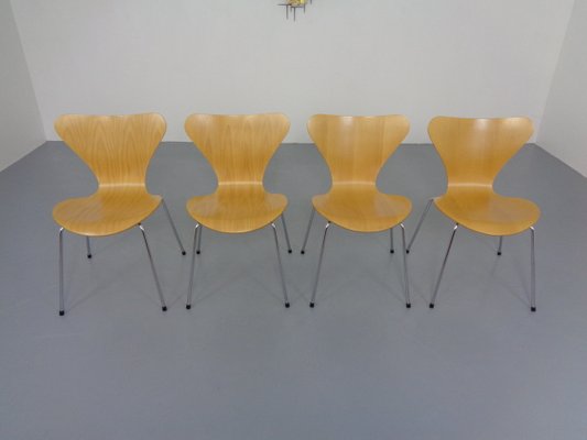 Danish 3107 Butterfly Chairs by Arne Jacobsen for Fritz Hansen, 1995, Set of 4-RDW-1056250