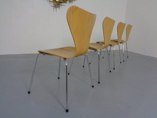 Danish 3107 Butterfly Chairs by Arne Jacobsen for Fritz Hansen, 1995, Set of 4-RDW-1056250