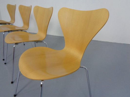 Danish 3107 Butterfly Chairs by Arne Jacobsen for Fritz Hansen, 1995, Set of 4-RDW-1056250