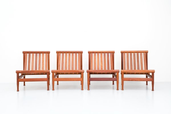 Danish 501 Lounge Chairs in Teak by Kai Lyngfeld Larsen from Søborg Møbelfabrik, 1950s, Set of 4-ITV-1299195