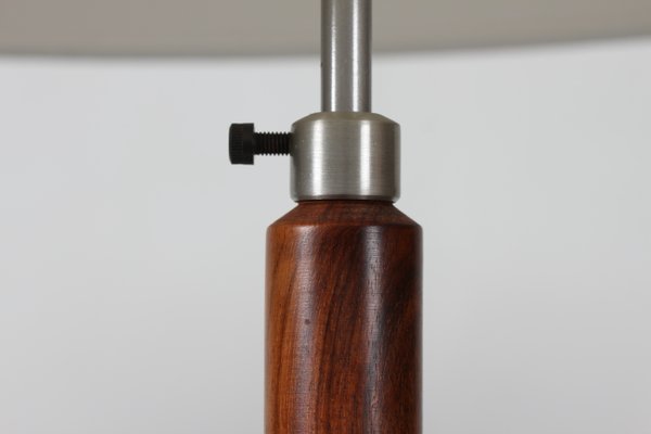 Danish Adjustable Rosewood and Steel Floor Lamp in the Style of Jo Hammerborg, 1960s-QQ-1388789