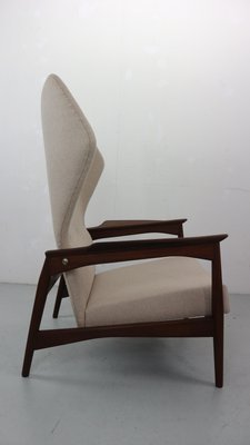 Danish Adjustable Wingback Lounge Chair in Teak attributed to Ib Kofod Larsen for Bovenkamp, 1950s-DT-2026299