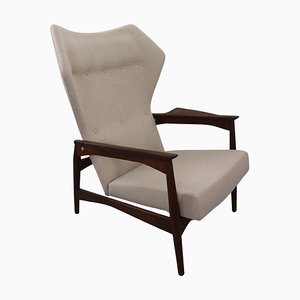 Danish Adjustable Wingback Lounge Chair in Teak attributed to Ib Kofod Larsen for Bovenkamp, 1950s-DT-2026299