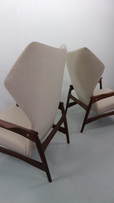 Danish Adjustable Wingback Lounge Chairs in Teak attributed to Ib Kofod Larsen for Bovenkamp, 1950s, Set of 2-DT-2026298