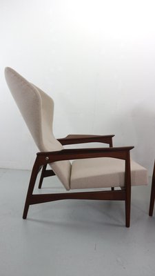 Danish Adjustable Wingback Lounge Chairs in Teak attributed to Ib Kofod Larsen for Bovenkamp, 1950s, Set of 2-DT-2026298