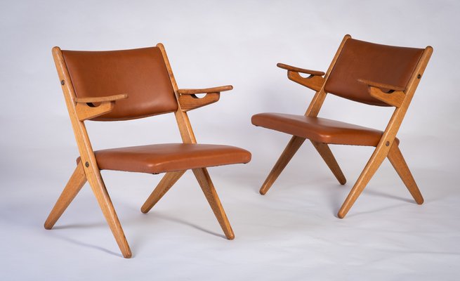 Danish Architectural Armchairs by Arne Hovmand Olsen, 1970s, Set of 2-ZGQ-1734656