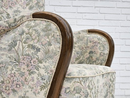 Danish Armchair in Floral Multicolor Fabric, 1960s-TMW-1703579