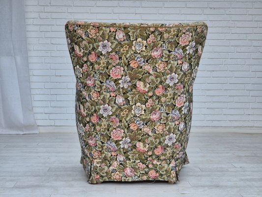 Danish Armchair in Flowers Furniture Fabric., 1970s-TMW-2032492