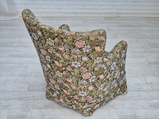 Danish Armchair in Flowers Furniture Fabric., 1970s-TMW-2032492