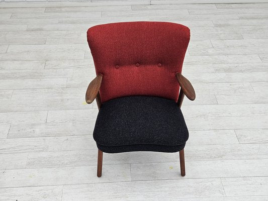 Danish Armchair in Wool & Teak by Erhardsen & Andersen, 1960s-TMW-1725502