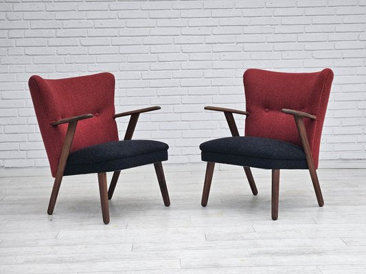 Danish Armchair in Wool & Teak by Erhardsen & Andersen, 1960s-TMW-1725502