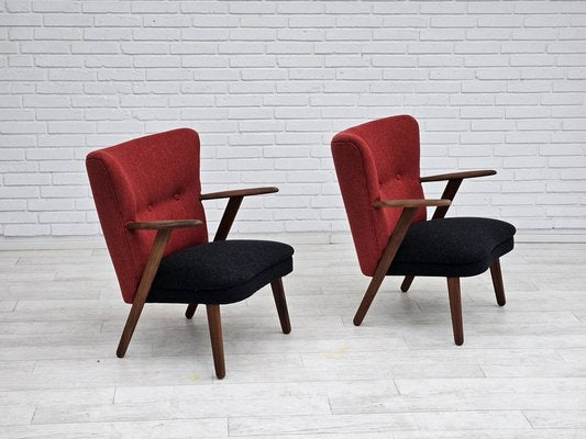 Danish Armchair in Wool & Teak by Erhardsen & Andersen, 1960s-TMW-1725502