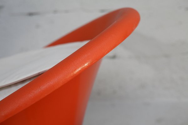 Danish Armchairs in Orange Plastics by Ole Gjerløv-Knudsen & Torben Lind for Orth Plast., 1970, Set of 2-MAO-1338409