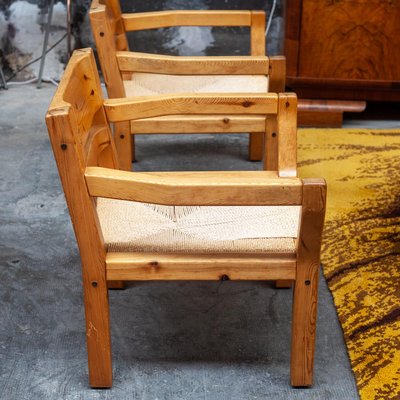 Danish Armchairs in Pine by Tage Poulsen, 1972, Set of 2-QVY-1388596