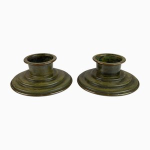 Danish Art Deco Bronze Candleholders by H.F. Bronce, 1930s, Set of 2-WIX-1785685