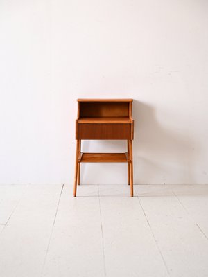 Danish Bedside Table with Magazine Rack, 1960s-QWP-2035614