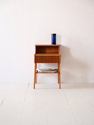 Danish Bedside Table with Magazine Rack, 1960s-QWP-2035614