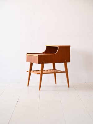 Danish Bedside Table with Magazine Rack, 1960s-QWP-2035614