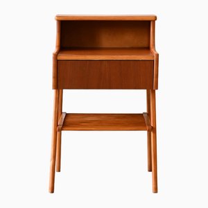 Danish Bedside Table with Magazine Rack, 1960s-QWP-2035614