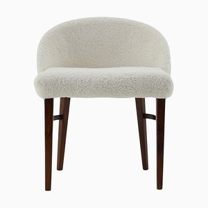 Danish Beech Chair in Sheepskin Fabric, 1960s-TZ-1336907