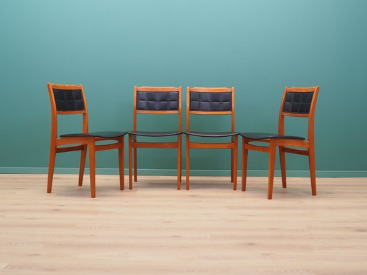 Danish Beech Chairs, Denmark, 1970s, Set of 4-VND-2018245