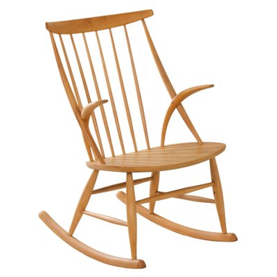 Danish Beech Rocking Chair by Illum Wikelso for Niels Eilsen, 1960s-ZT-1780801