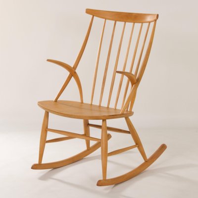 Danish Beech Rocking Chair by Illum Wikelso for Niels Eilsen, 1960s-ZT-1780801