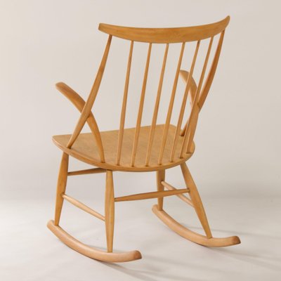 Danish Beech Rocking Chair by Illum Wikelso for Niels Eilsen, 1960s-ZT-1780801