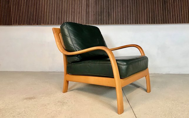 Danish Bentwood & Leather Lounge Chair from Komfort, 1970s-JP-845370