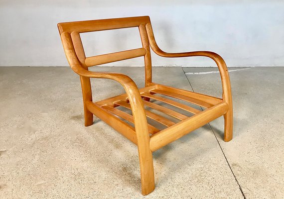 Danish Bentwood & Leather Lounge Chair from Komfort, 1970s-JP-845370